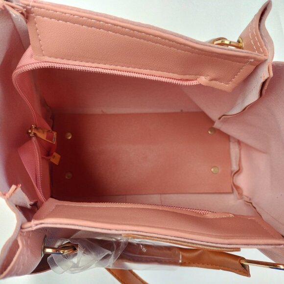 Women’s Purse Set – Pink Tote Bag, Pouch & Wallet – Everyday Casual Shoulder Bag - Picture 3 of 9